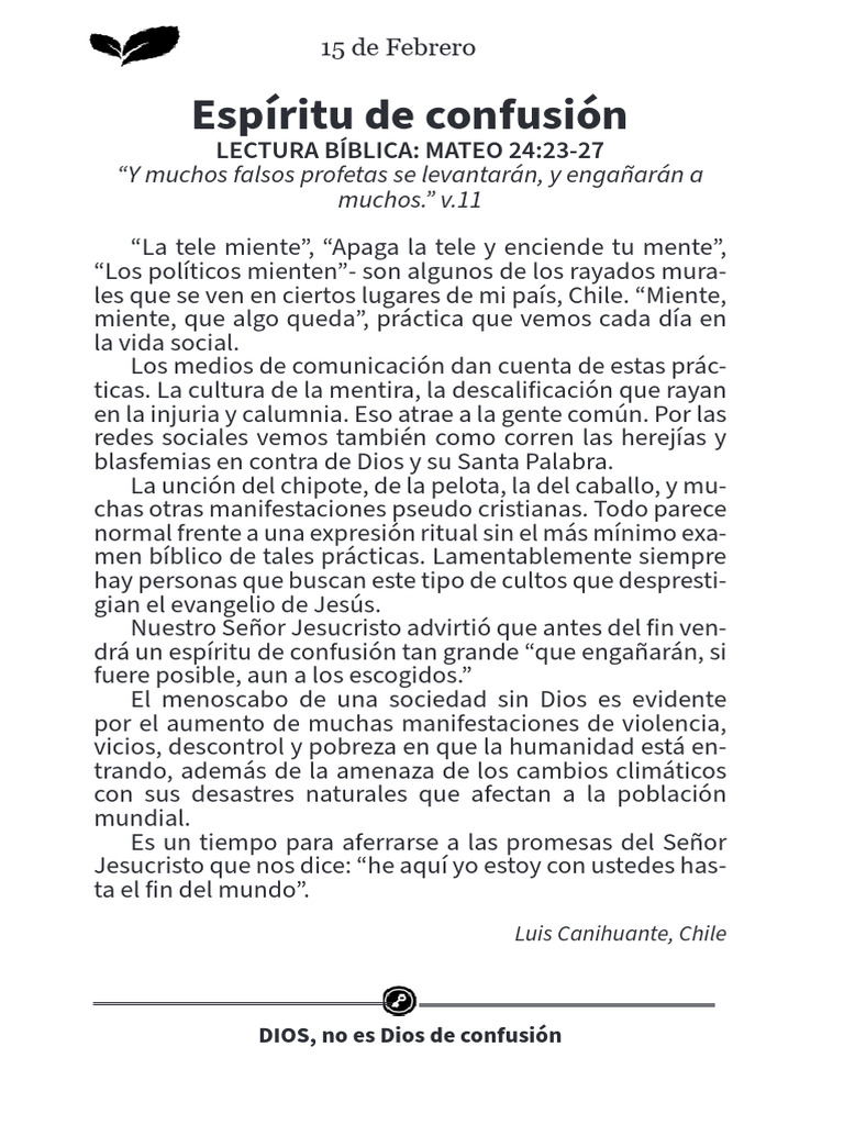 Espíritu de confusión | PDF