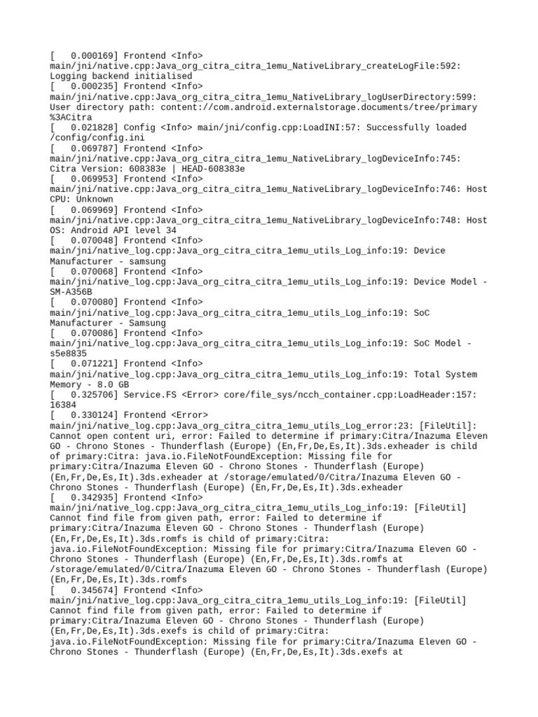Citra Emulator Log Analysis Errors | PDF | Computer Science | System ...