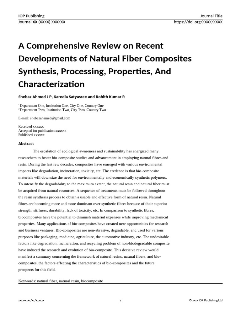 Natural Fiber Composites Review | PDF | Composite Material | Biopolymer
