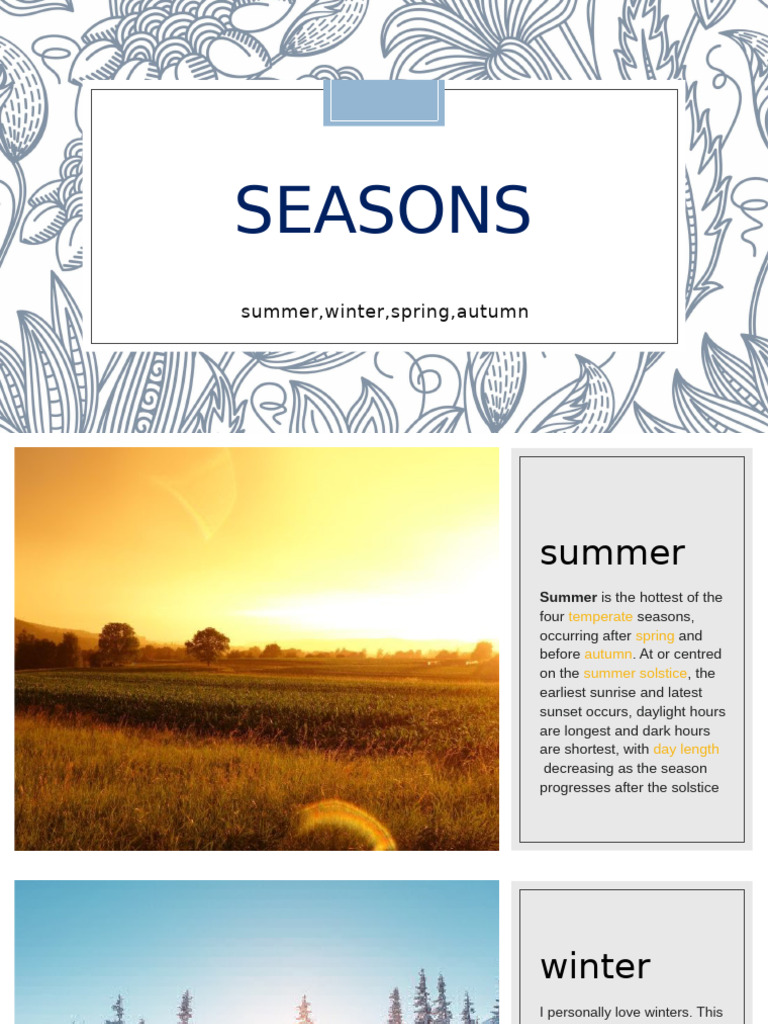 Overview of Seasonal Changes | PDF