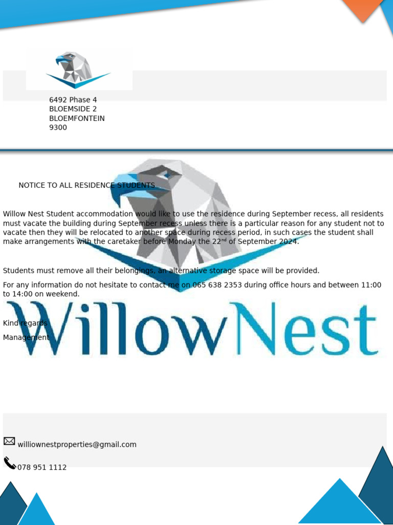 September Recess Notice for Students | PDF