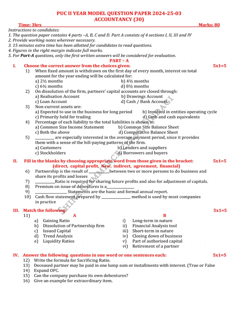 Model Question Paper 03 Pdf