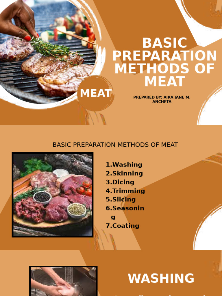 Basic Preparation Methods of Meat. | PDF