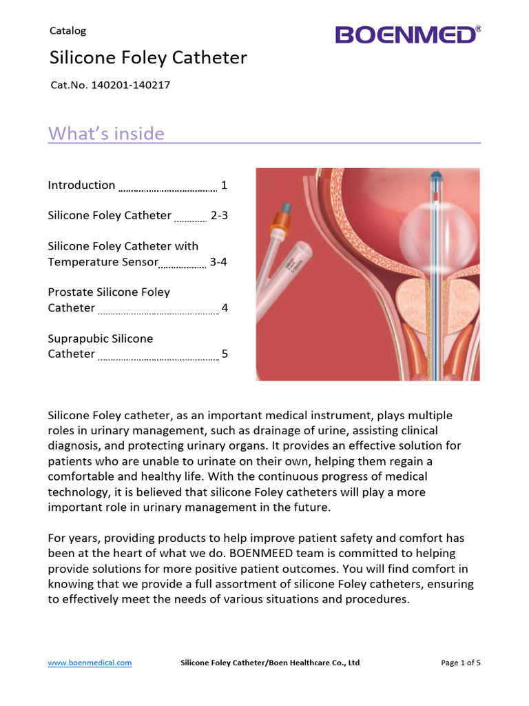 What's Inside: Silicone Foley Catheter | PDF | Prostate | Catheter
