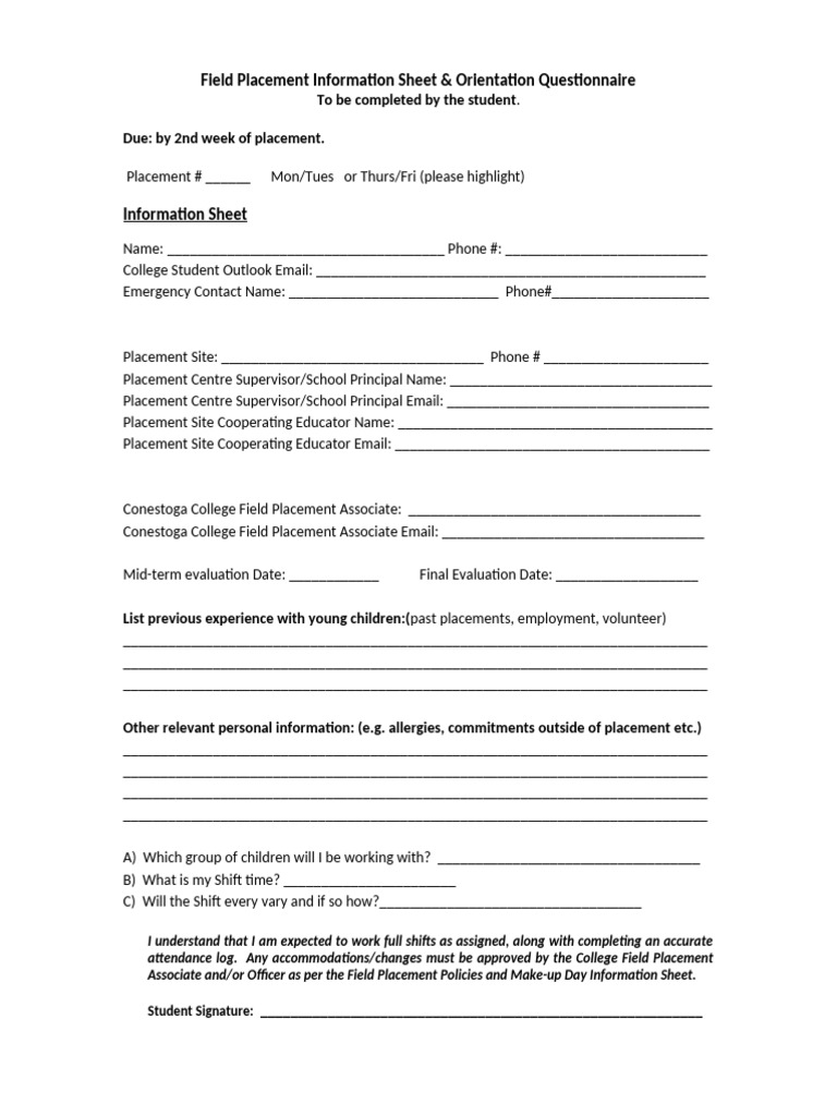 Info SheetandQuestionnaire2020 20212 | PDF