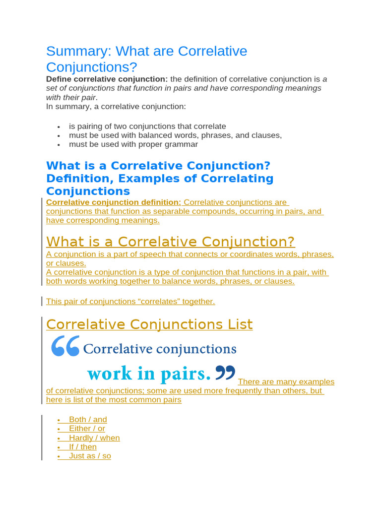 Understanding Correlative Conjunctions | PDF | Syntax | Semantics