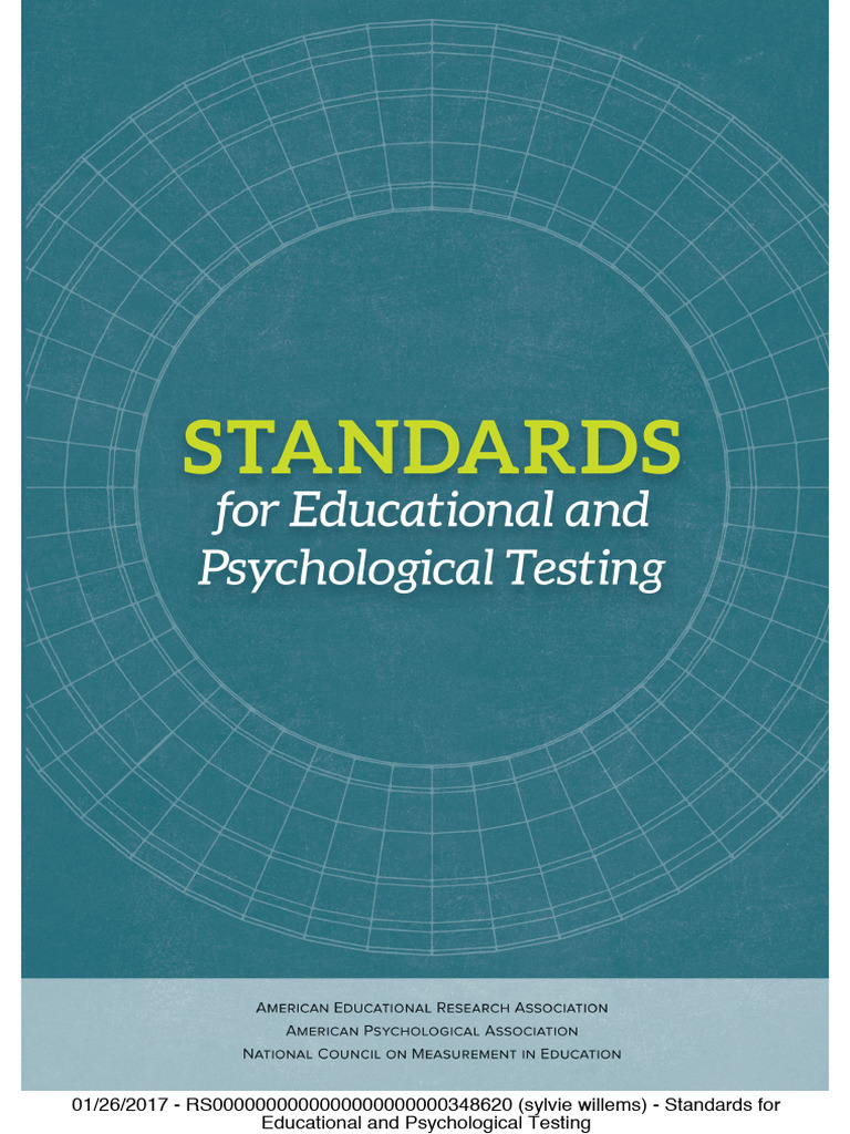 Standards for Psychological Testing | PDF | Attention | Psychology