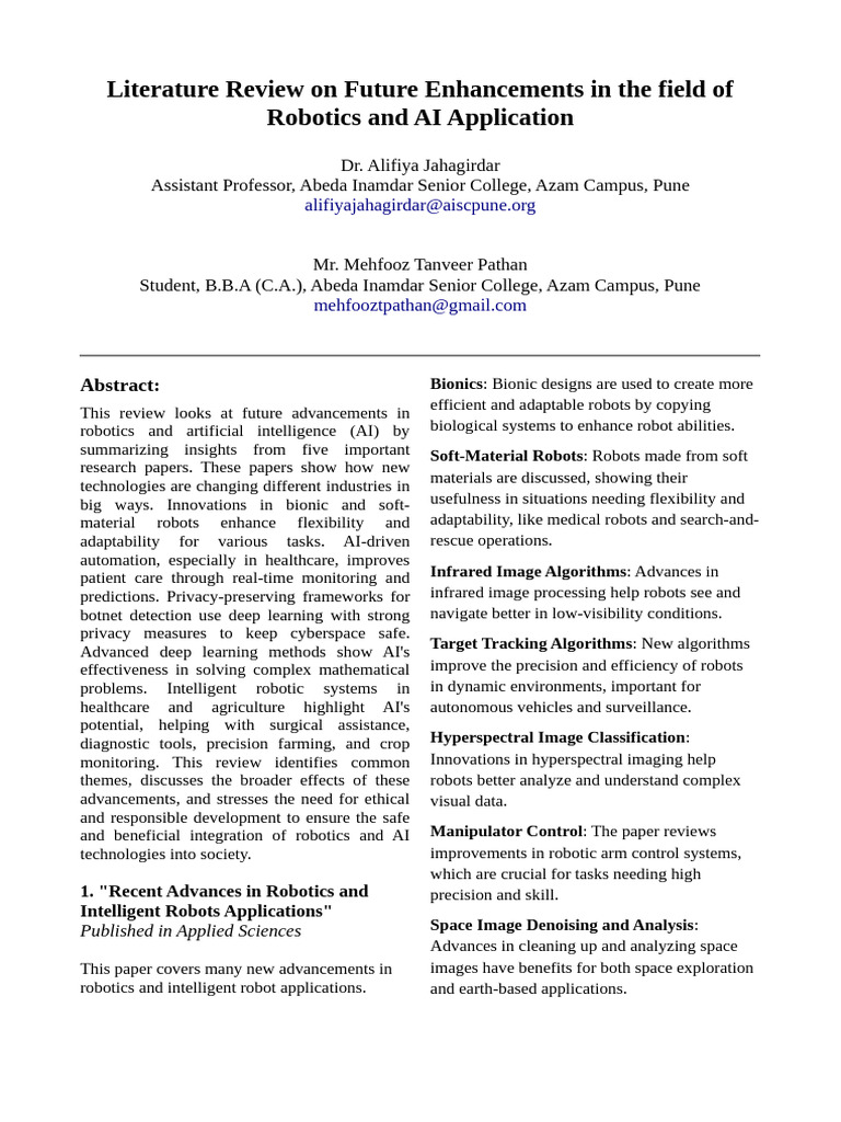 Future Trends in AI and Robotics | PDF | Artificial Intelligence ...