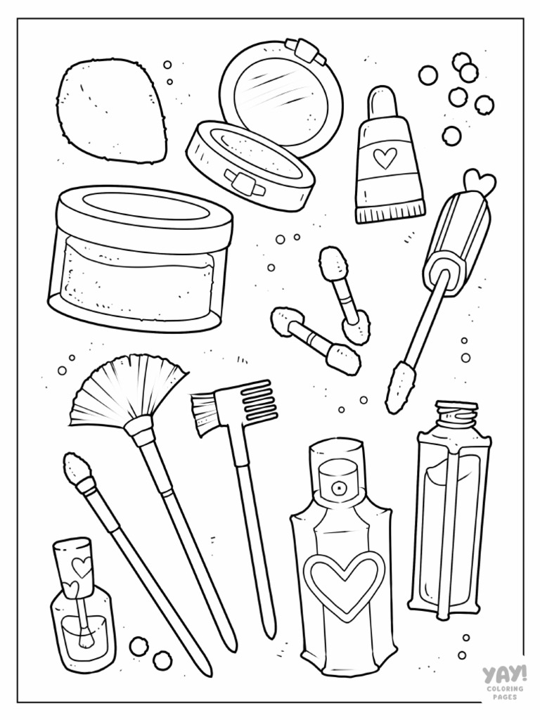 Aesthetic Coloring Pages Makeup and Cosmetics | PDF