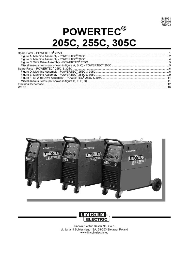 POWERTEC® 205C, 255C, 305C Spare Parts Guide | PDF | Manufactured Goods ...