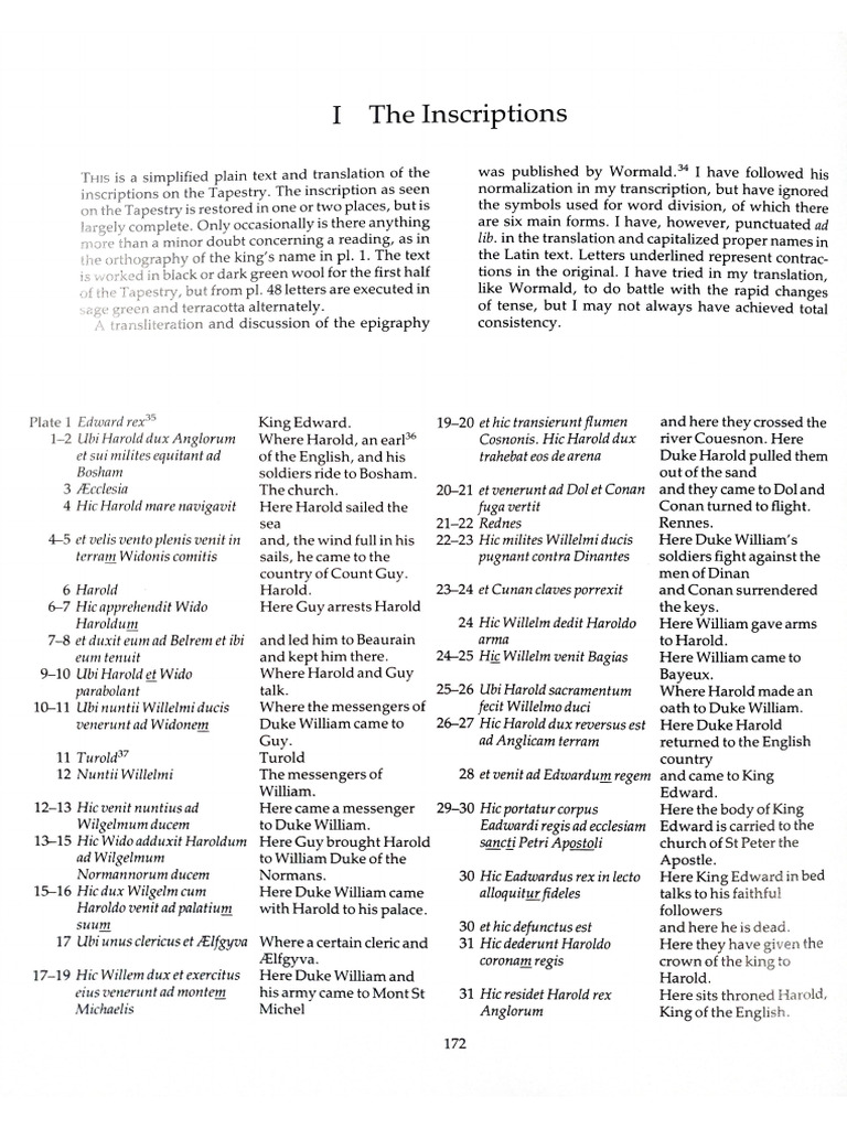 Translated Inscriptions of The Bayeux Tapestry | PDF