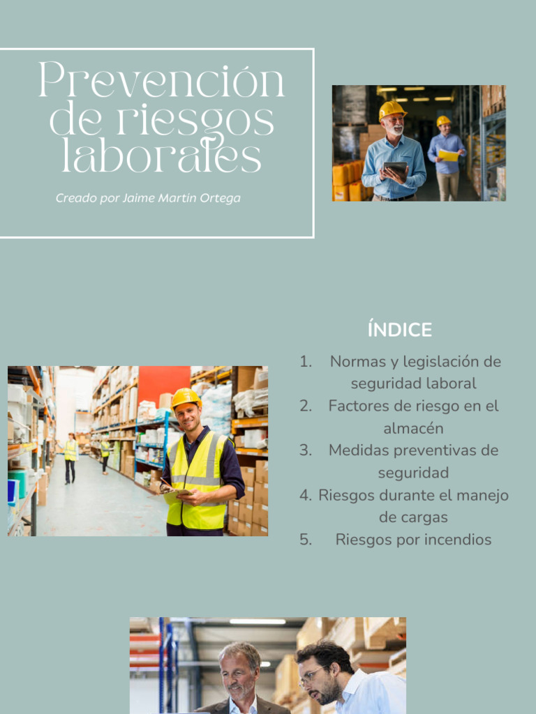 Prevención Riesgos Laborales Jaime | PDF | Seguridad y salud ...