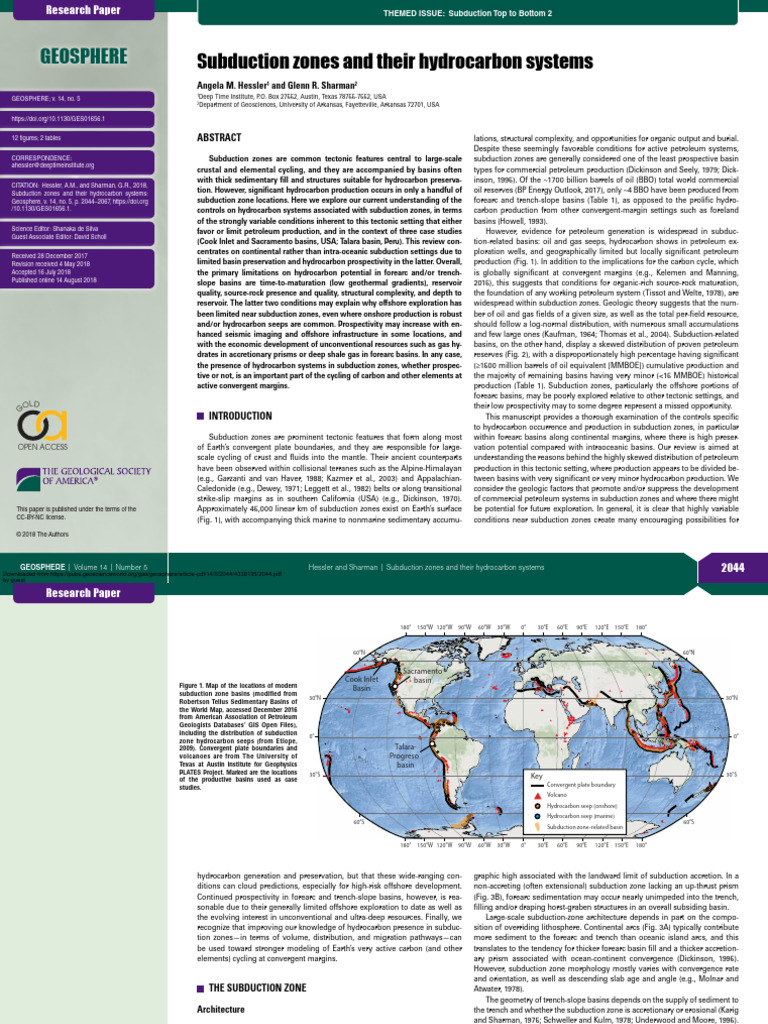 Hydrocarbon Systems in Subduction Zones | PDF | Petroleum Reservoir ...