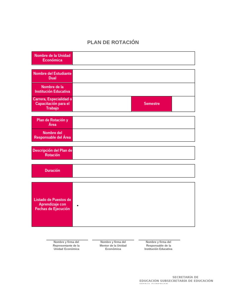 Plan de Rotación Educativa Dual | PDF