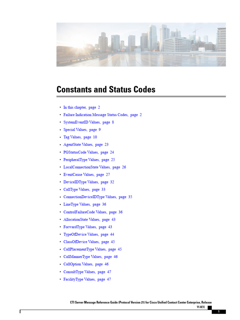 CTI Server Status Codes Guide | PDF | Variable (Computer Science ...