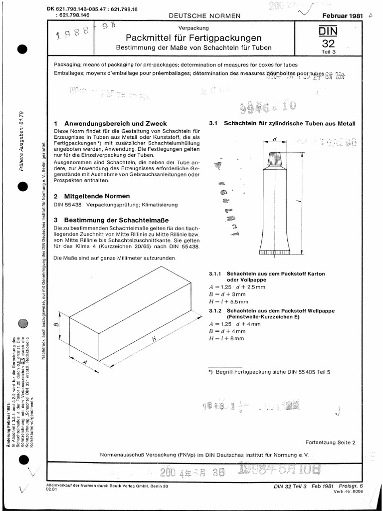 Din 32-3 1981 | PDF