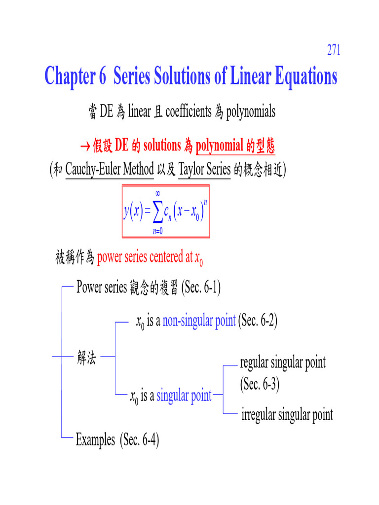 Series Solutions & Singular Points | PDF | Power Series | Mathematical ...