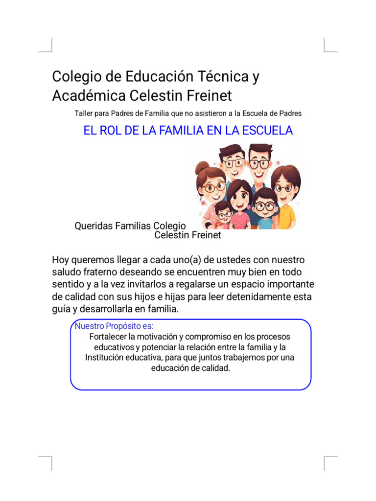 TALLER+EL+ROL+DE+LA+FAMILIA+2024 | PDF