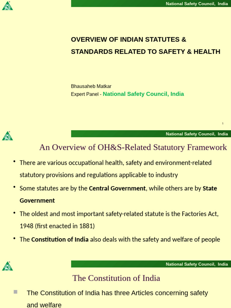 Overview of Indian Safety Regulations | PDF | Waste | Occupational ...
