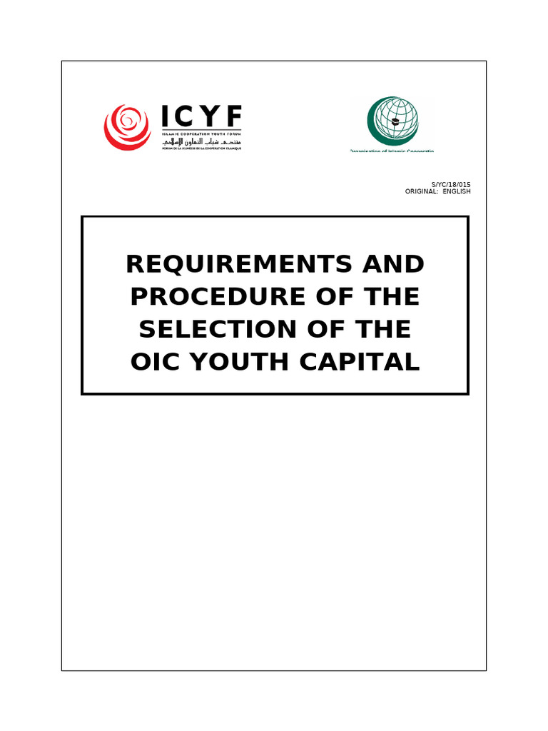 OIC Youth Capital Selection Guidelines | PDF | Organisation Of Islamic ...