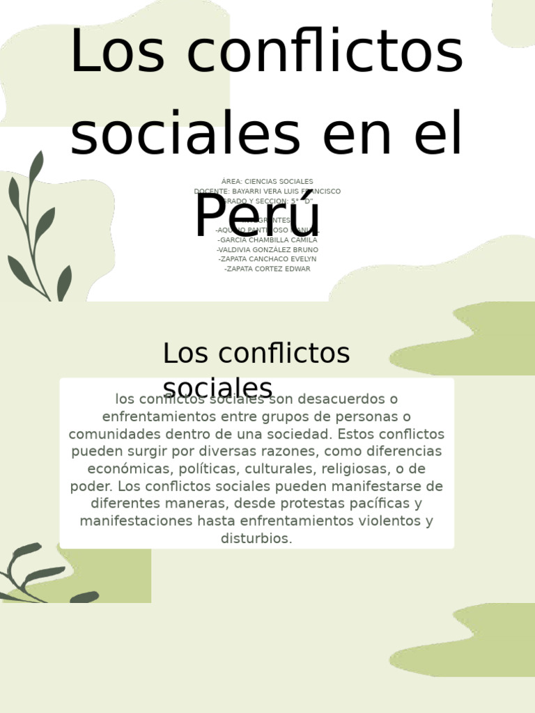Los Conflictos Sociales en El Per | PDF | Gobierno | Mediación