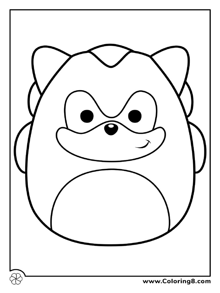 Sonic The Hedgehog Squishmallow Coloring Page | PDF
