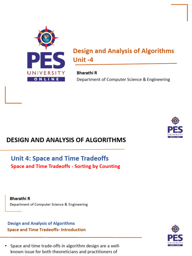 Space and Time Tradeoffs in Algorithms | PDF | Algorithms | Computing