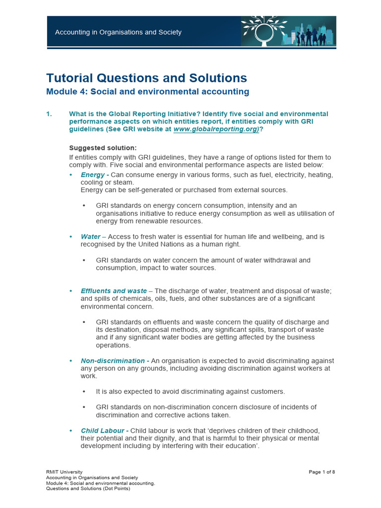 MODULE4 Topic1 Tutorial+Questions+and+Solutions+ (Dot+Points) | PDF | Water