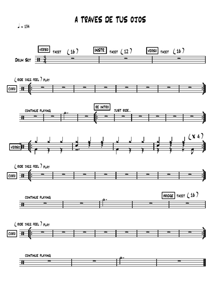 A TRAVES DE TUS OJOS - Chords | PDF