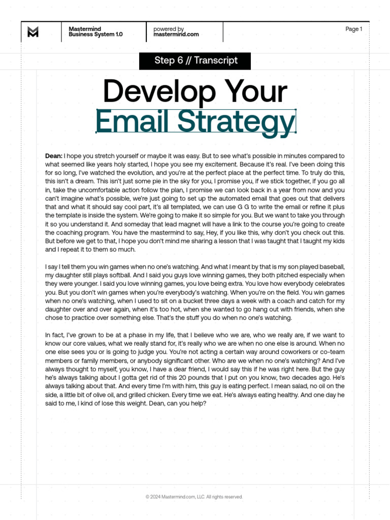 Develop Your Email Strategy Guide | PDF