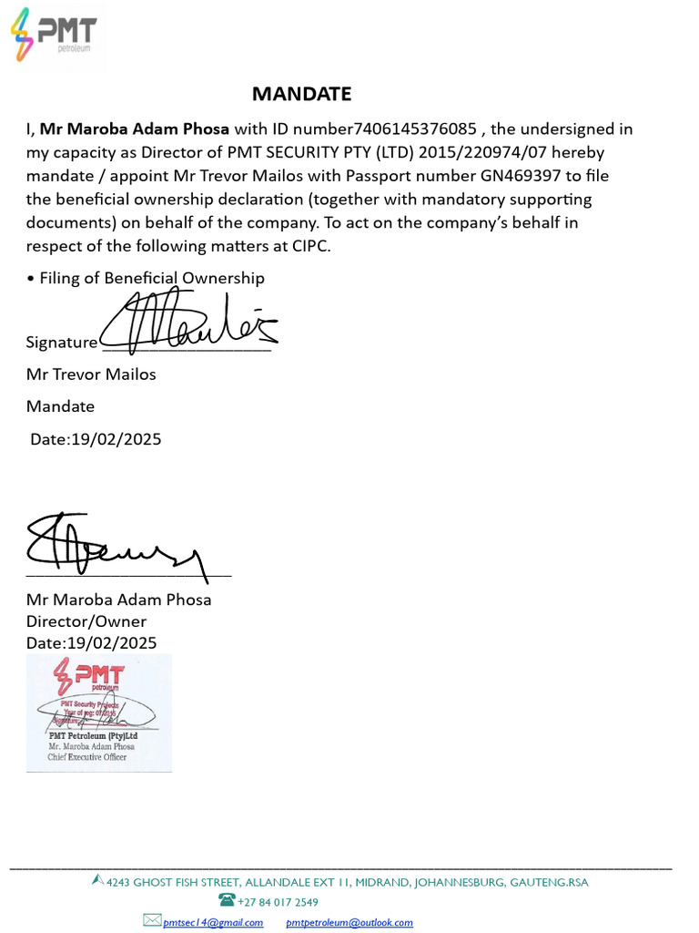 PMT Mandate | PDF