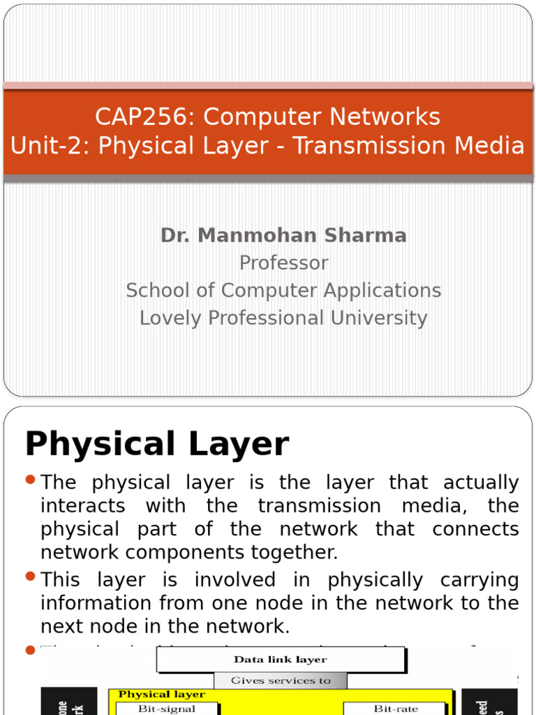 06 Physical Layer and Transmission Media 1 | PDF | Transmission Medium ...