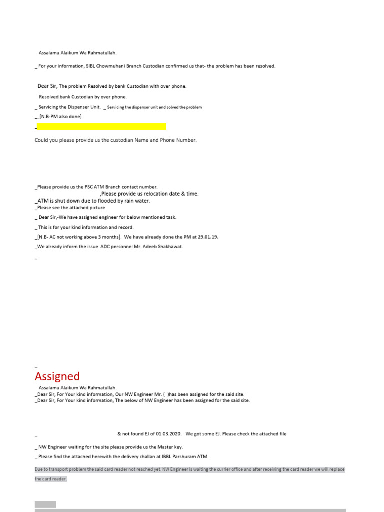 ATM Maintenance and Issue Resolution | PDF | Automated Teller Machine ...