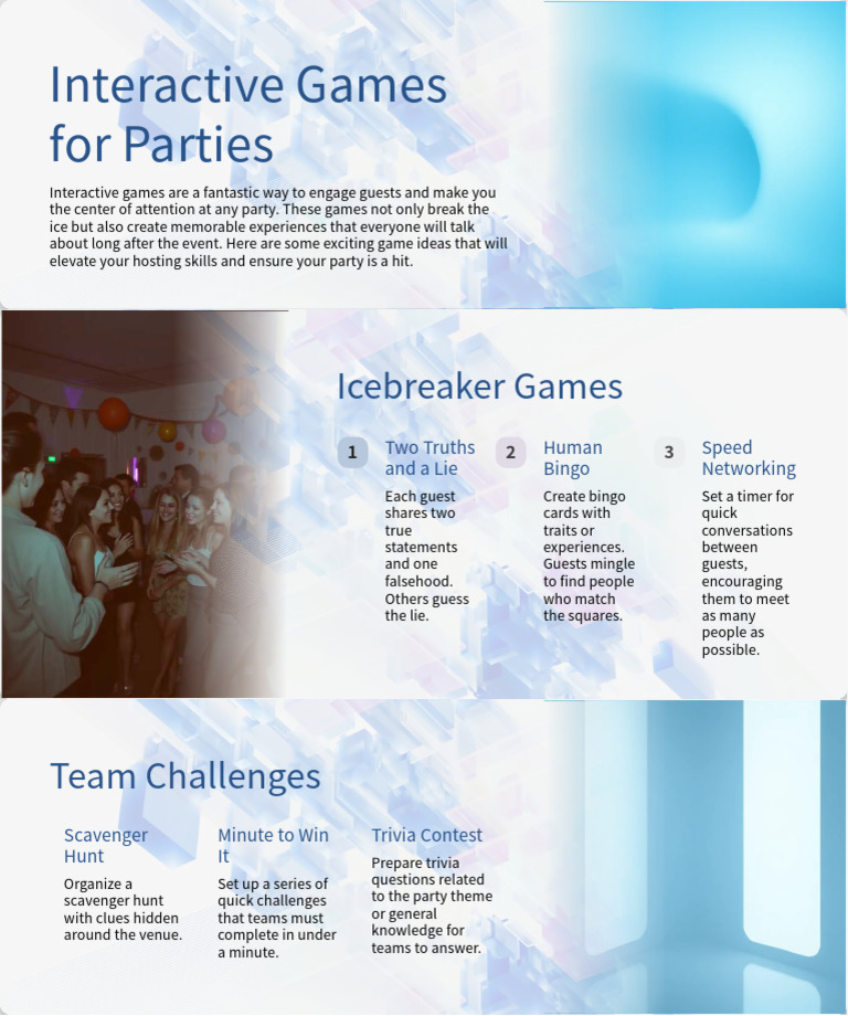 Interactive Games For Parties | PDF | Virtual Reality