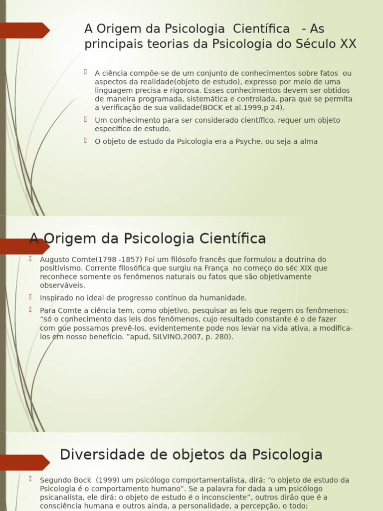 Objeto de Estudo da Psicologia Científica | PDF | Psicologia | Science