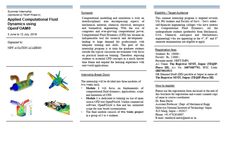 Applied Computational Fluid Dynamics Using Openfoam®: Summer Internship ...