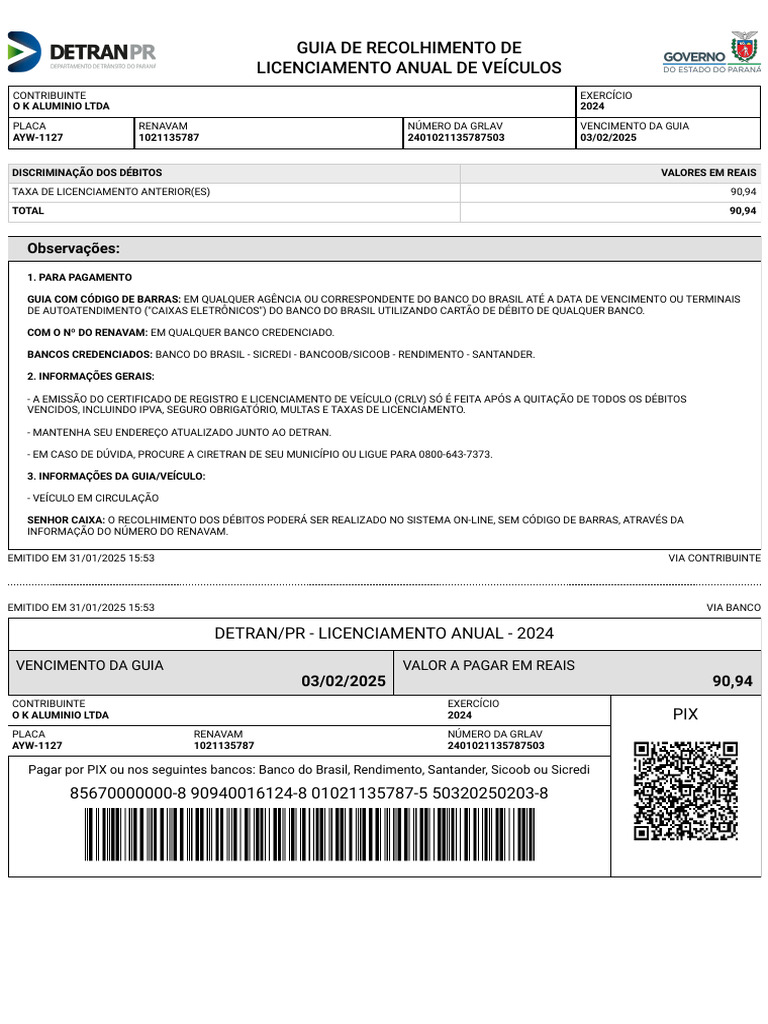 Guia de Licenciamento Anual 2024 | PDF