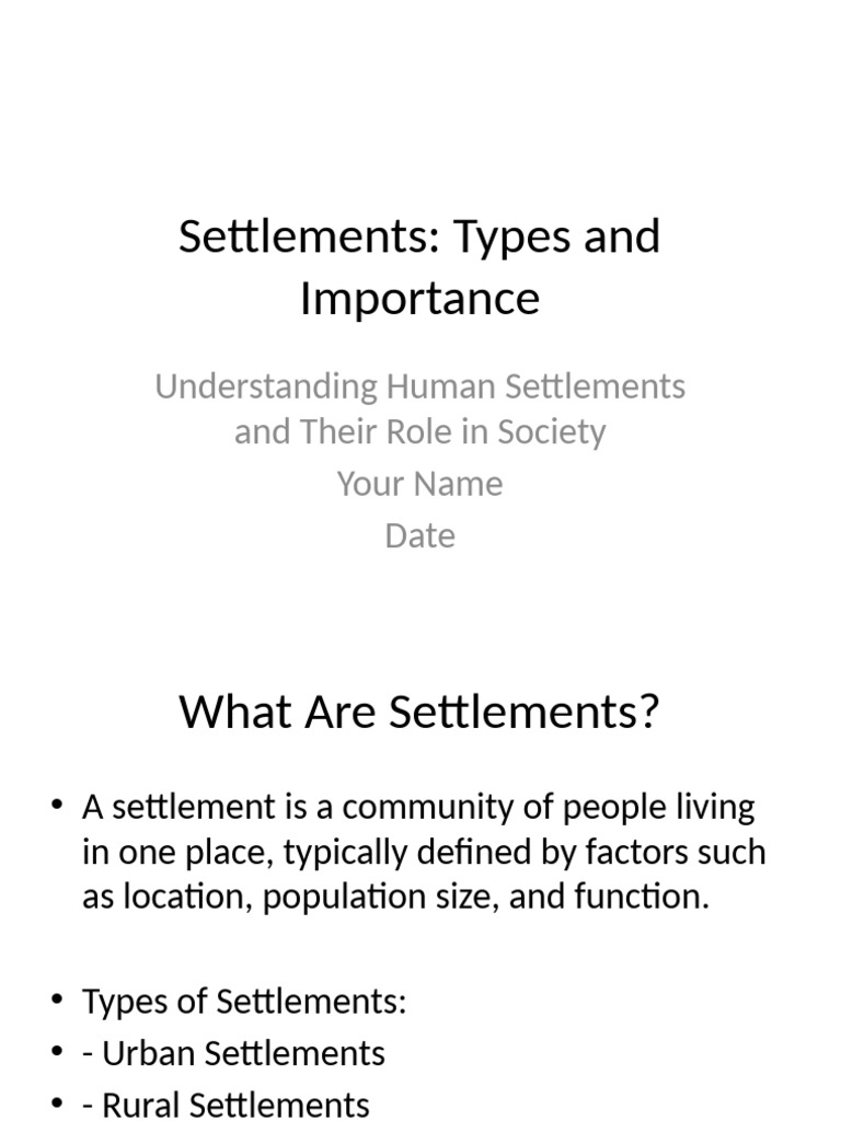 Settlements Presentation | PDF