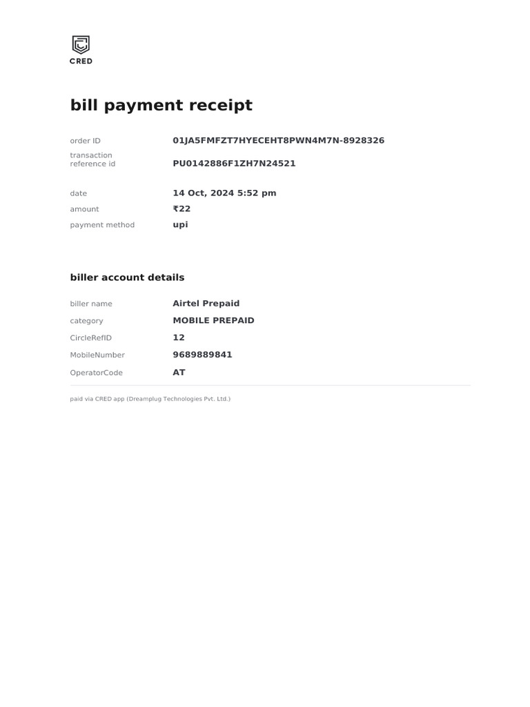 Payment Receipt | PDF