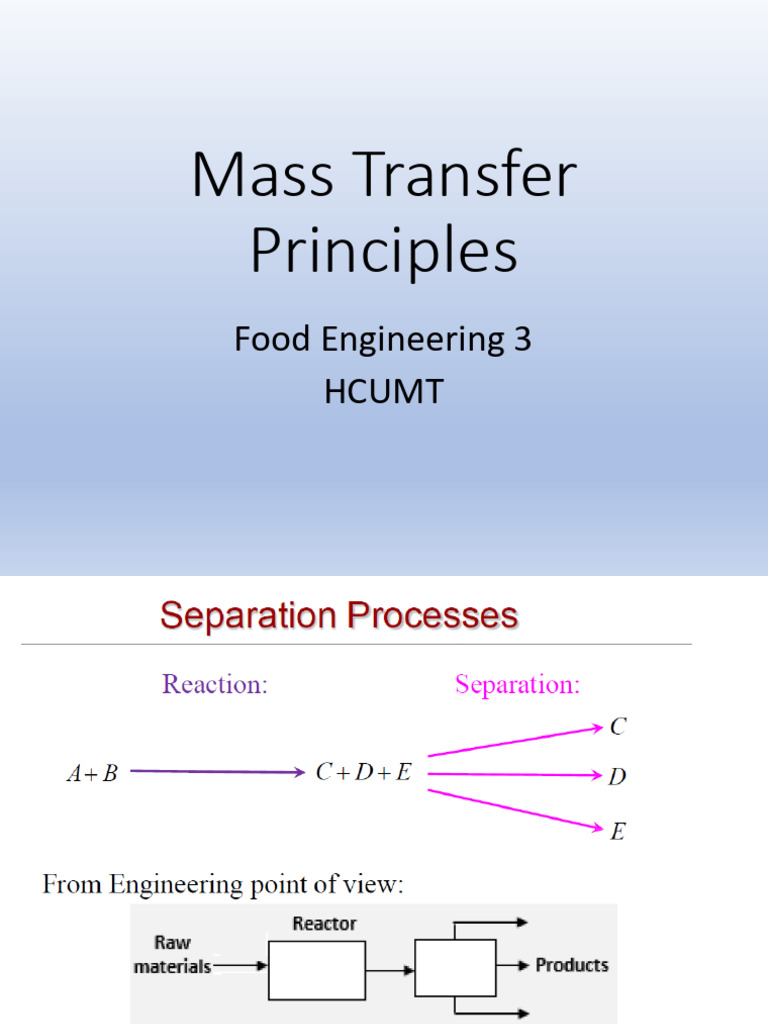 MTPE - W2 - Mass Transfer Principles 2025 | PDF