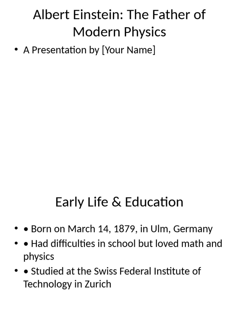Albert Einstein: A Kid's Biography | PDF