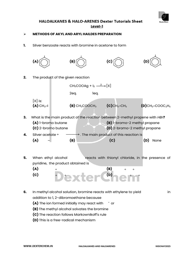 Haloalkanes and Haloarenes Tutorial Guide | PDF | Ether | Chemical ...