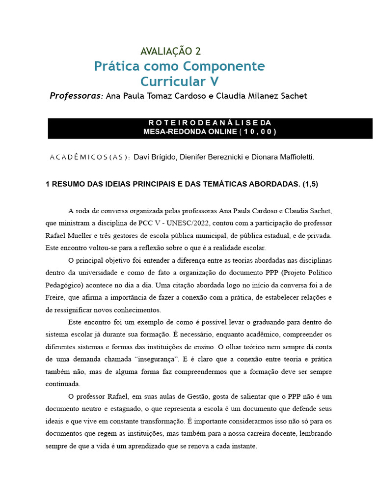 Importância do PPP na Gestão Escolar | PDF | Pedagogia