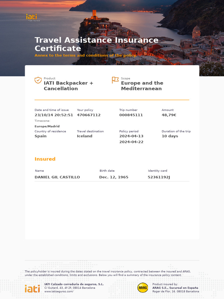 Travel Insurance for Iceland Trip | PDF | Insurance | Service Industries