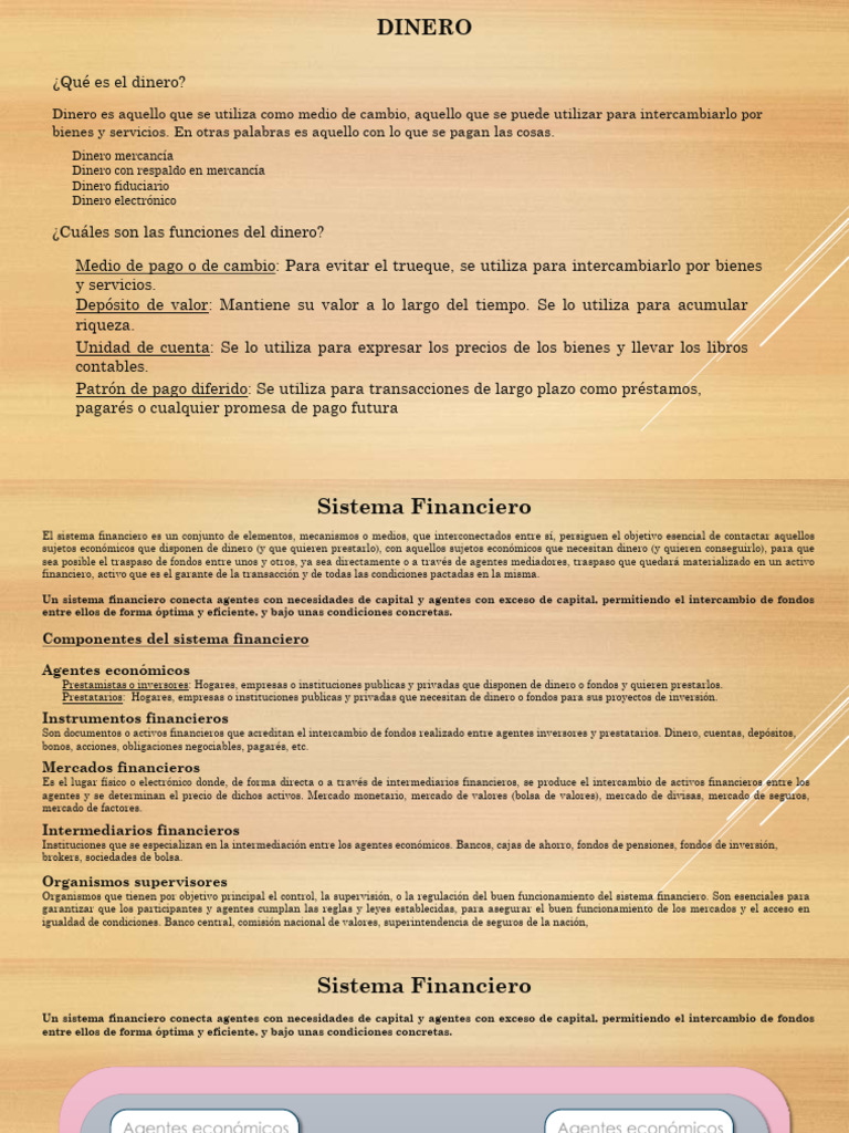 Funciones y Tipos de Dinero | PDF | Dinero | Sistema financiero