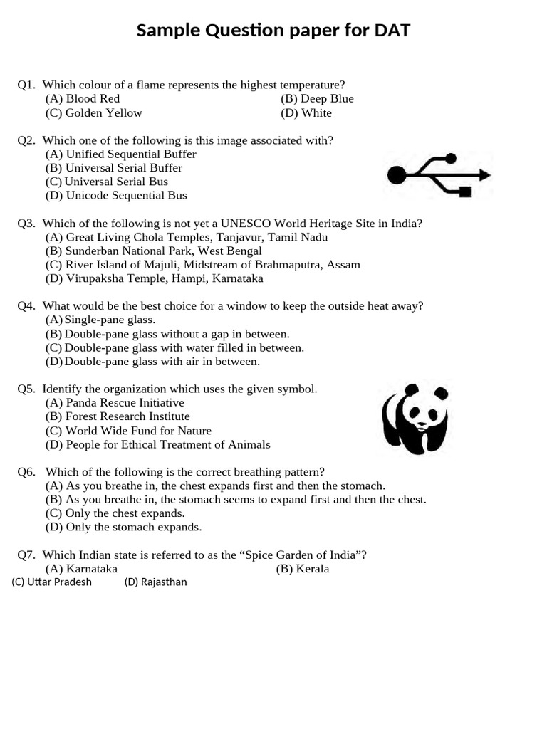 MIT DAT 2024 Sample Question Paper | PDF | Composition (Visual Arts)