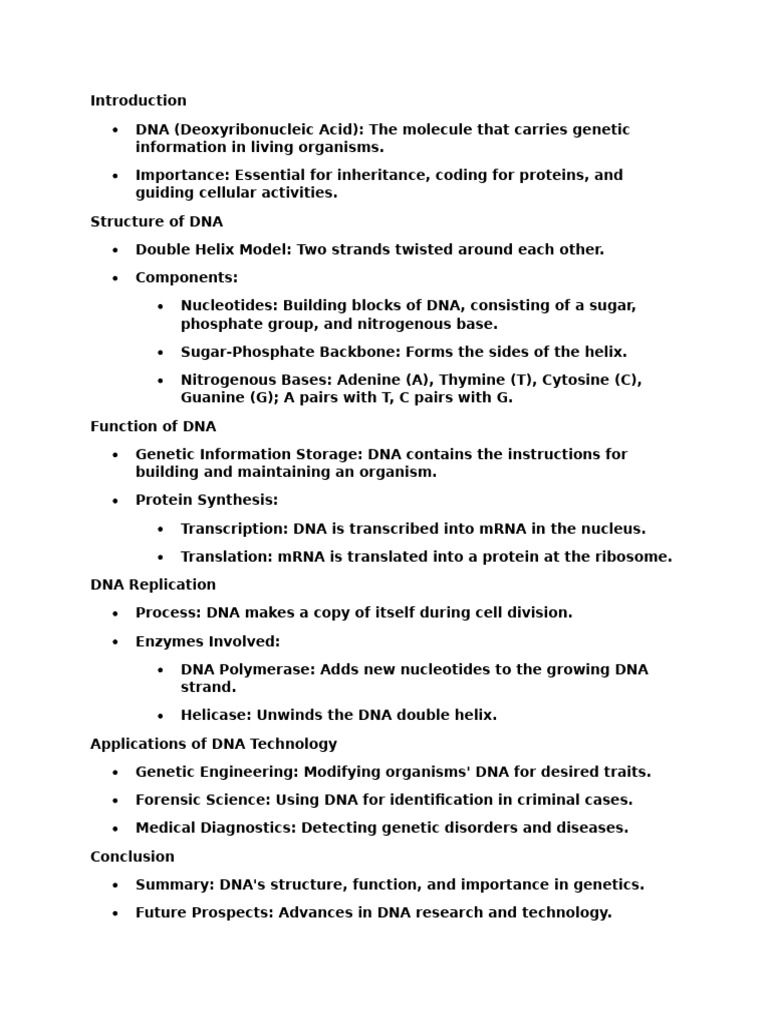 The Structure and Function of DNA | PDF