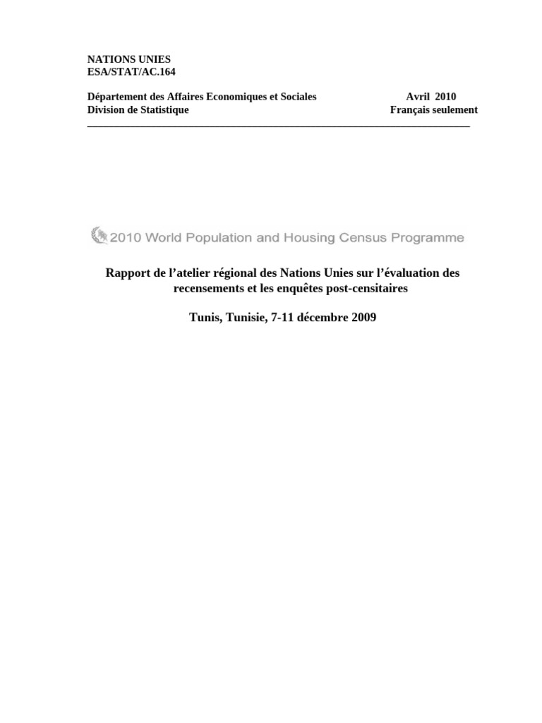 Évaluation des recensements en Afrique | PDF | Recensement ...