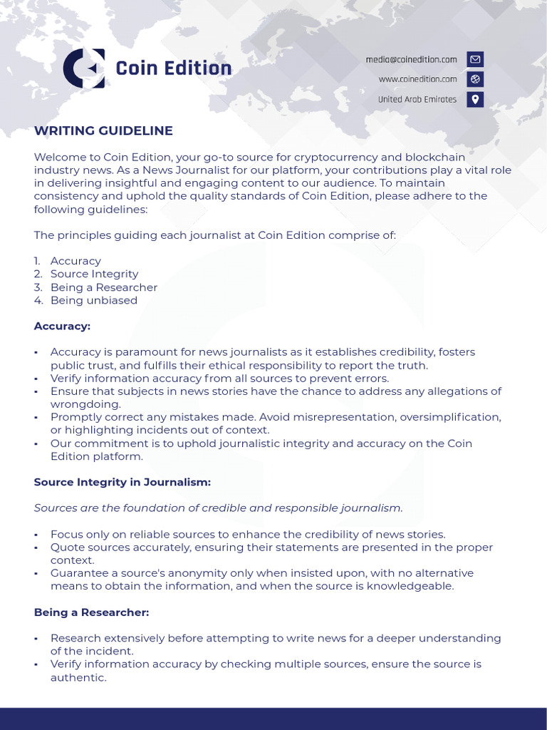 Coin Edition Journalist Writing Guidelines | PDF | News | Human ...