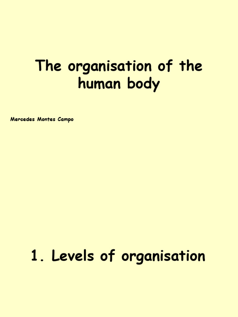 Unit 1.1the Organisation of Human Body | PDF | Cell (Biology) | Eukaryotes